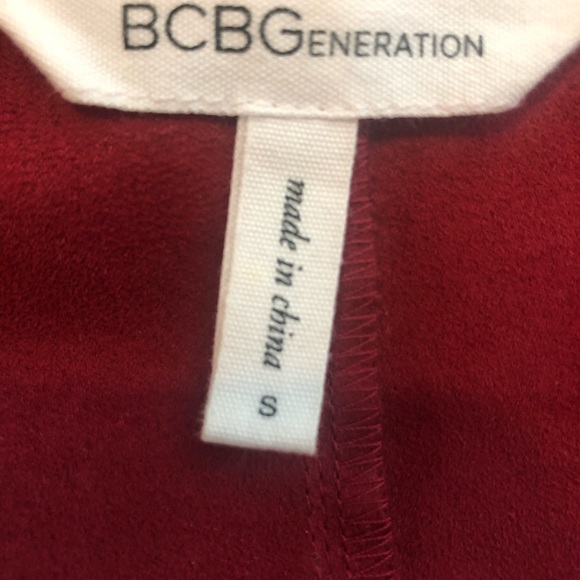 BCBG Generation Boxy Faux Suede V Neck Dress - Picture 2 of 3